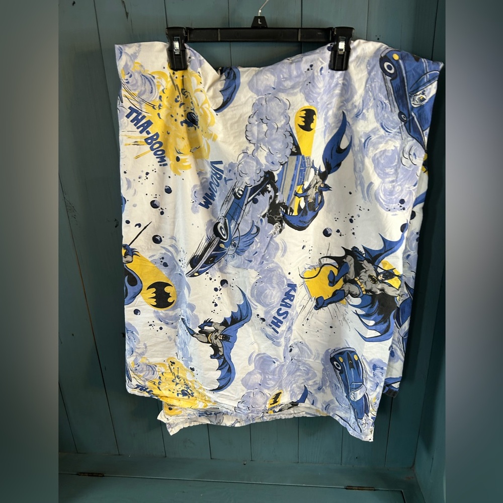 Pottery Barn Kids Light Blue Batman Flat Sheet - Twin